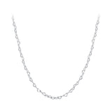 925 Sterling Silver Necklace with Platinum Plating, 395+55mm Length, 3.0mm Width for Women