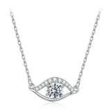 925 Sterling Silver Moissanite Necklace 40+5cm in Length for Women