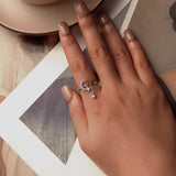 925 Sterling Silver Nano Opal Stone Ring for Women