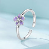 S925 Sterling Silver Enamel Plated Platinum Ring