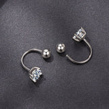925 Sterling Silver Moissanite 0.1ct Earrings 1.3cm for Women