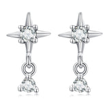 925 Sterling Silver Earrings with Pavé Setting CZ, 1.4*0.8cm for Women