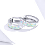 925 Sterling Silver Opal Earrings for Women