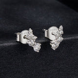 925 Sterling Silver Moissanite Earrings with White Gold Plating for Women