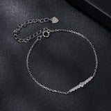 925 Sterling Silver Moissanite Bracelet for Women, Plated White Gold, 15+6cm