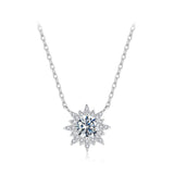 925 Sterling Silver 0.5 Carat Moissanite Necklace in White Gold Plating for Women