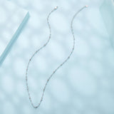925 Sterling Silver 40+5cm White Gold Plated Necklace for Women