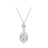 925 Sterling Silver White Gold Plated 40+5cm Necklace with Pavé Setting CZ for Women