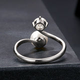 925 Sterling Silver Moissanite 0.5 Carat Freshwater Pearl Ring Size E for Women