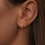 925 Sterling Silver Earrings for Women - 1.3x0.2cm, Plated White Gold