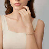 925 Sterling Silver Plated White Gold Adjustable Bracelet for Women