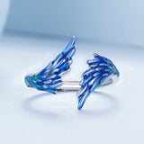 925 Sterling Silver Enamel Ring Size 9.0 for Women
