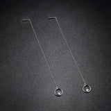925 Sterling Silver Plated Platinum Pavé Setting CZ Earrings for Women