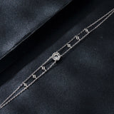 925 Sterling Silver 5.0mm Moissanite Bracelet with CZ and White Gold Plating for Women
