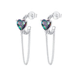 925 Sterling Silver Transparent Glass Earrings for Women