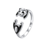 925 Sterling Silver Enamel Process Pavé Setting CZ Ring for Women