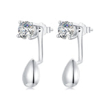 925 Sterling Silver Plated White Gold Earrings with Pavé Setting CZ