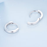 925 Sterling Silver Earrings for Women - Style A, 1.1x0.2cm, Platinum Plated