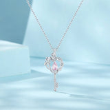 925 Sterling Silver Necklace with CZ in Pavé Setting, 400+50mm Length for Women
