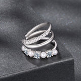 925 Sterling Silver Earrings with Moissanite and Freshwater Pearl for Women, 1.2*1.7cm, White Gold Plated