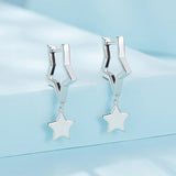 925 Sterling Silver Earrings 25*8mm for Women