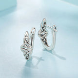 925 Sterling Silver Oxidized Silver Hoop Earrings 1.4*0.5cm for Women