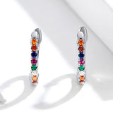S925 Sterling Silver Earrings with CZ Pave Setting