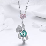 925 Sterling Silver Necklace 38-45cm with 3.1*1.3cm Pendant for Women