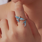 925 Sterling Silver White Enamel Pavé Set CZ Ring for Women