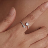925 Sterling Silver Oxidized Pavé Setting CZ Ring