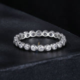 925 Sterling Silver 2mm Moissanite Ring Size 7 for Women
