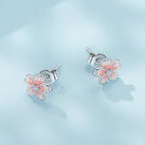 925 Sterling Silver Multi-Color Enamel Pavé CZ Earrings