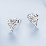 925 Sterling Silver White Gold Plated Pavé CZ Earrings