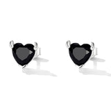 925 Sterling Silver Oxidized CZ Earrings for Women
