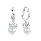 925 Sterling Silver Earrings with Quality Shell Pearl and CZ for Women