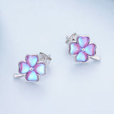 925 Sterling Silver Transparent Glass Earrings for Women