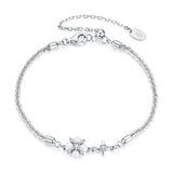 925 Sterling Silver Adjustable Moissanite & Natural Pearl Bracelet for Women