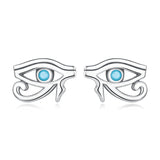 925 Sterling Silver Turquoise Earrings, 0.6*0.9cm, Oxidized Silver Finish for Women