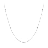 925 Sterling Silver Necklace with White Gold Plating, Length 40+5cm, Chain Thickness 0.08cm, for Women
