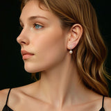 925 Sterling Silver Moissanite 0.15 Carat Earrings with Quality Shell Pearl for Women