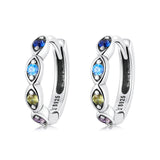 925 Sterling Silver Pavé Setting Earrings with CZ Stone
