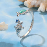 925 Sterling Silver Enamel White Gold Plated Ring for Women