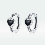 925 Sterling Silver Oxidized Enamel Earrings for Women - 1.2*0.5 cm
