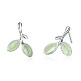 925 Sterling Silver Earrings with Synthetic Opal 1.5*1.3cm