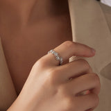 925 Sterling Silver Moissanite 0.03ct Ring Size 7