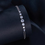 925 Sterling Silver 5MM Moissanite Bracelet for Women