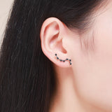 925 Sterling Silver Earrings with Pavé Setting CZ - 2.3cm Height