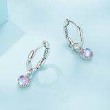 S925 Sterling Silver Earrings with Transparent Glass for Women