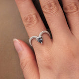 925 Sterling Silver Ring with Transparent Glass - Stylish E | 0.2cm Width for Women