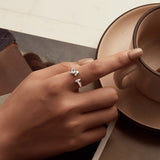 925 Sterling Silver Oxidized 1.8mm Width Elegant Style E Ring
